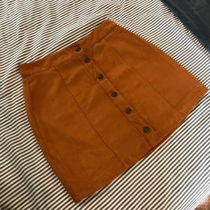 Faux Suede Midi skirt